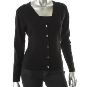 Jones New York button down sweater black